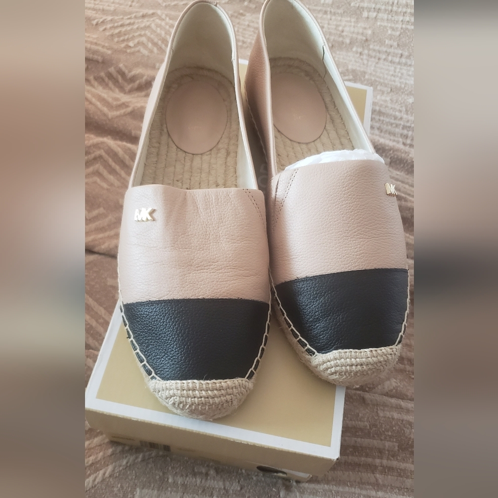 Michael Kors Black and Tan Espadrilles Size 9. New